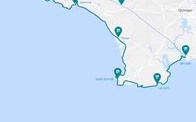 Reiseverlauf "Küstenpfade der Bretagne" - Foto: printmaps.net / OSM Contributors