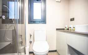 Das moderne Badezimmer im Tiny House.