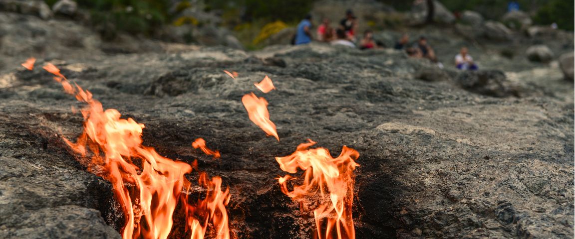 Die Flammen von Chimaera in Cirali